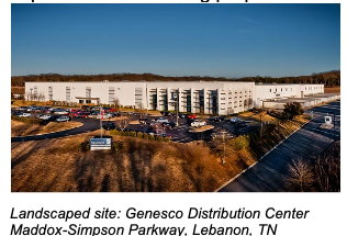 Landscaped site: Genesco Distribution Center Maddox-Simpson Parkway, Lebanon, TN