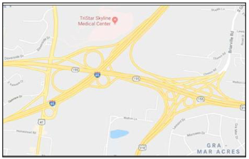 A map of the interchange area