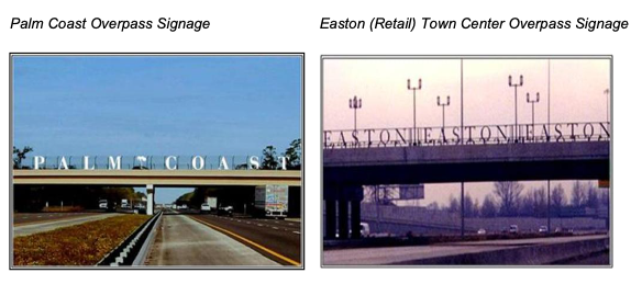 images of overhead passes with town names.