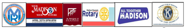 A row of Madison civic organization logos