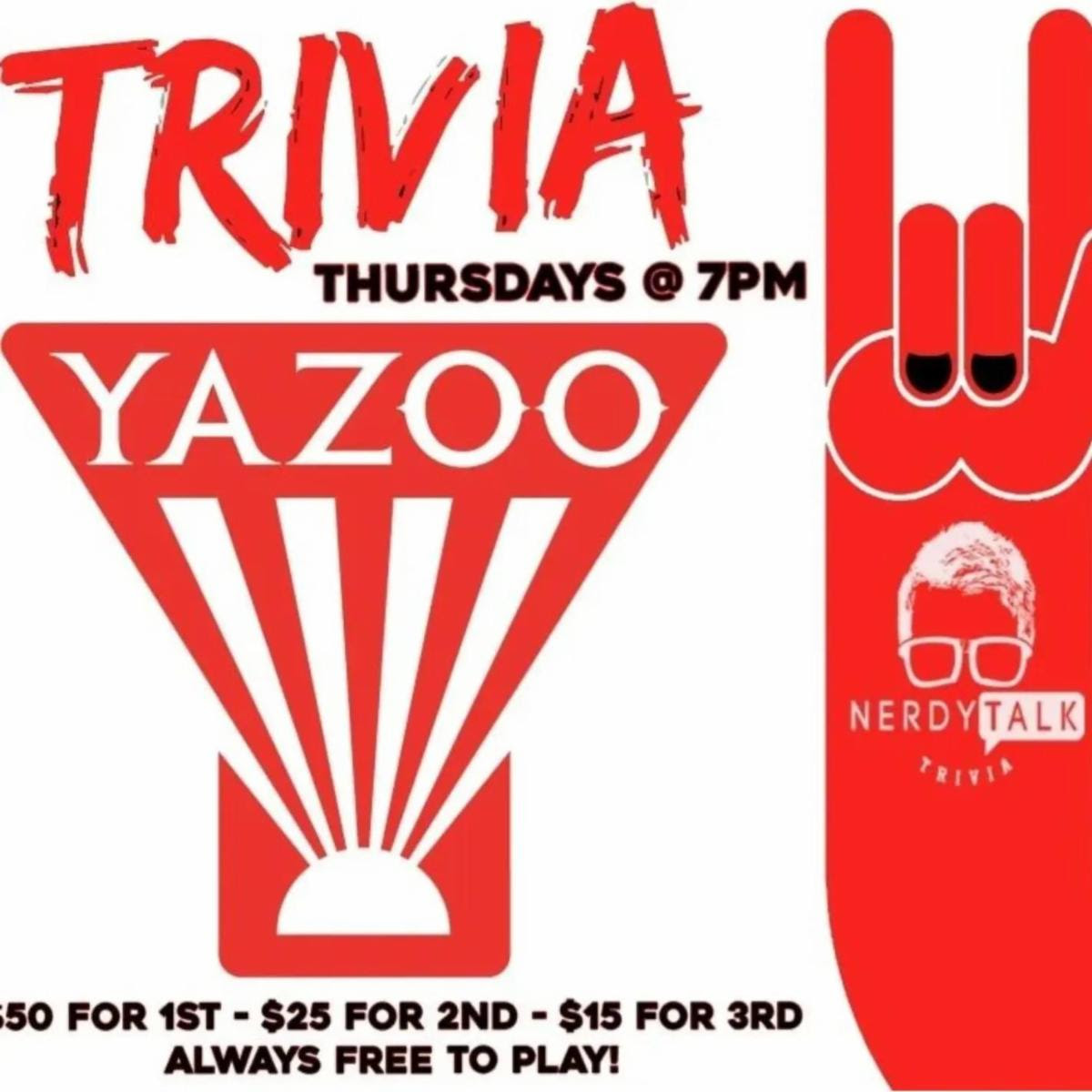 Yazoo Trivia flyer